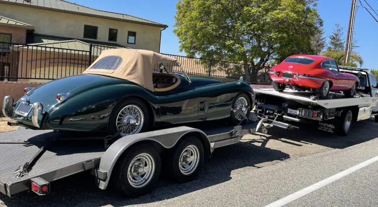 Vehicle pickup on our transport trailer